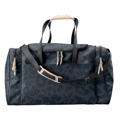 Large Square Duffel (Order in any color!) Duffel Bags Jon Hart Dark Leopard Coated Canvas  