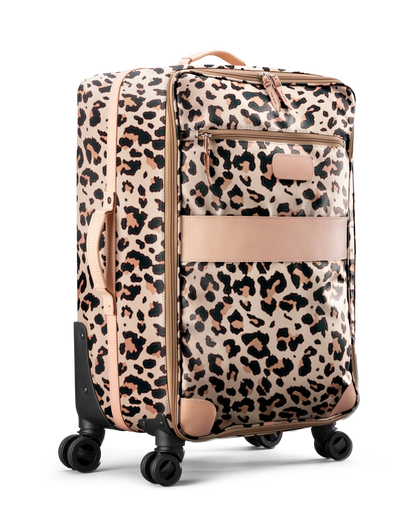 360 Large Wheels + Garment Sleeve (Order in any color!) Suitcases Jon Hart Leopard Coated Canvas  