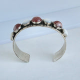 3/4” Cuff with Mother of Pearl and Pink Rhodochrosite