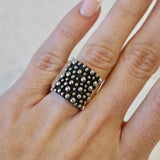 Square Caviar Ring