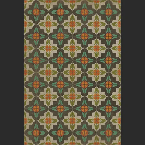 Vinyl Floor Mat - Pattern 33 Annas Garden Rectangle spicher and co Rectangle: 20x30  