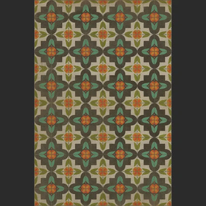 Vinyl Floor Mat - Pattern 33 Annas Garden Rectangle spicher and co Rectangle: 20x30  