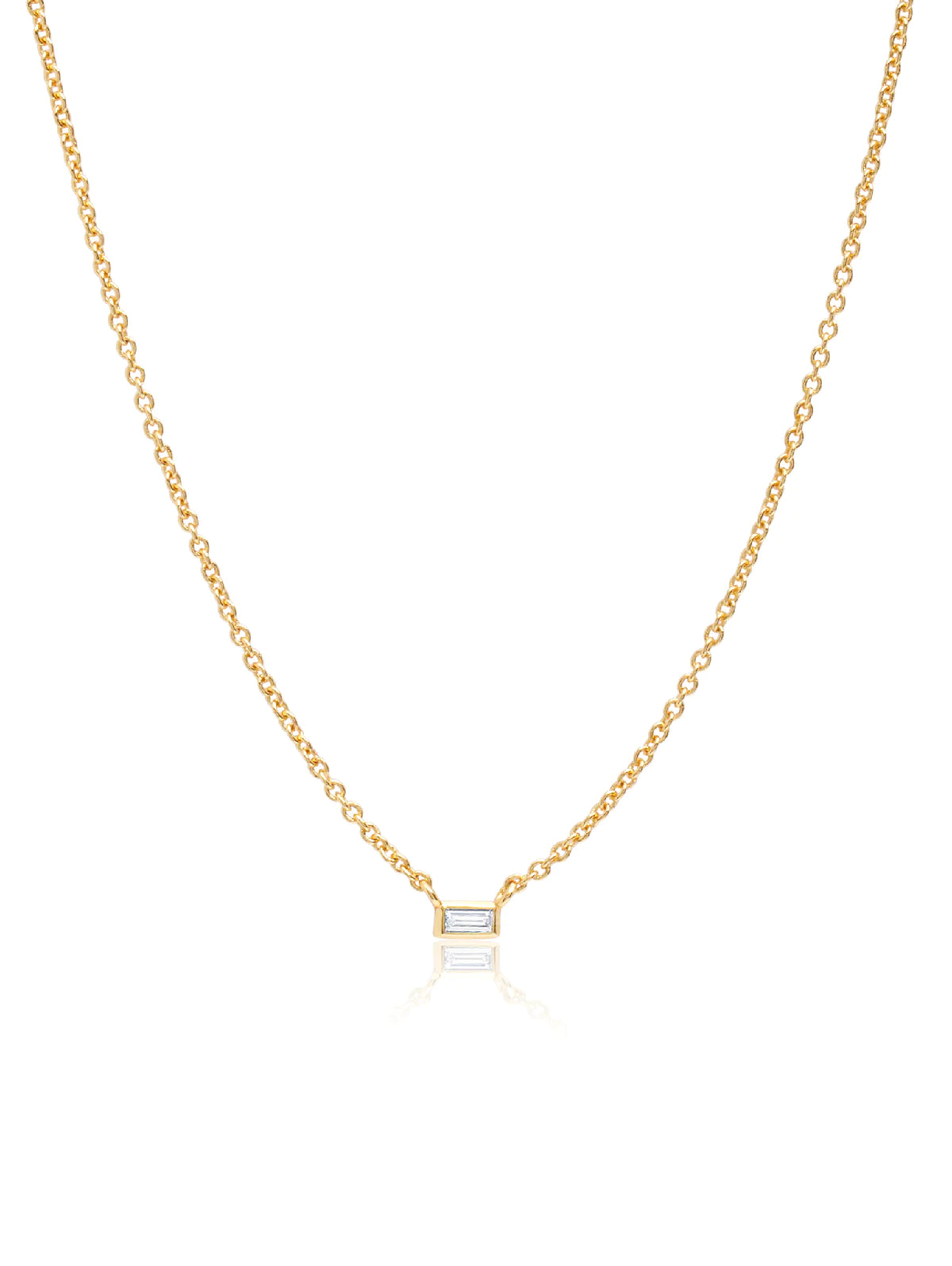 Single Baguette Necklace Necklaces Crislu Jewelry   