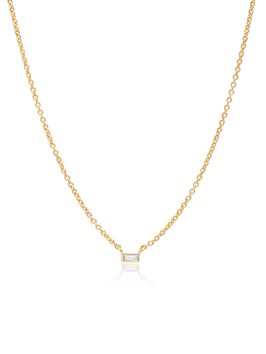 Single Baguette Necklace Necklaces Crislu Jewelry   