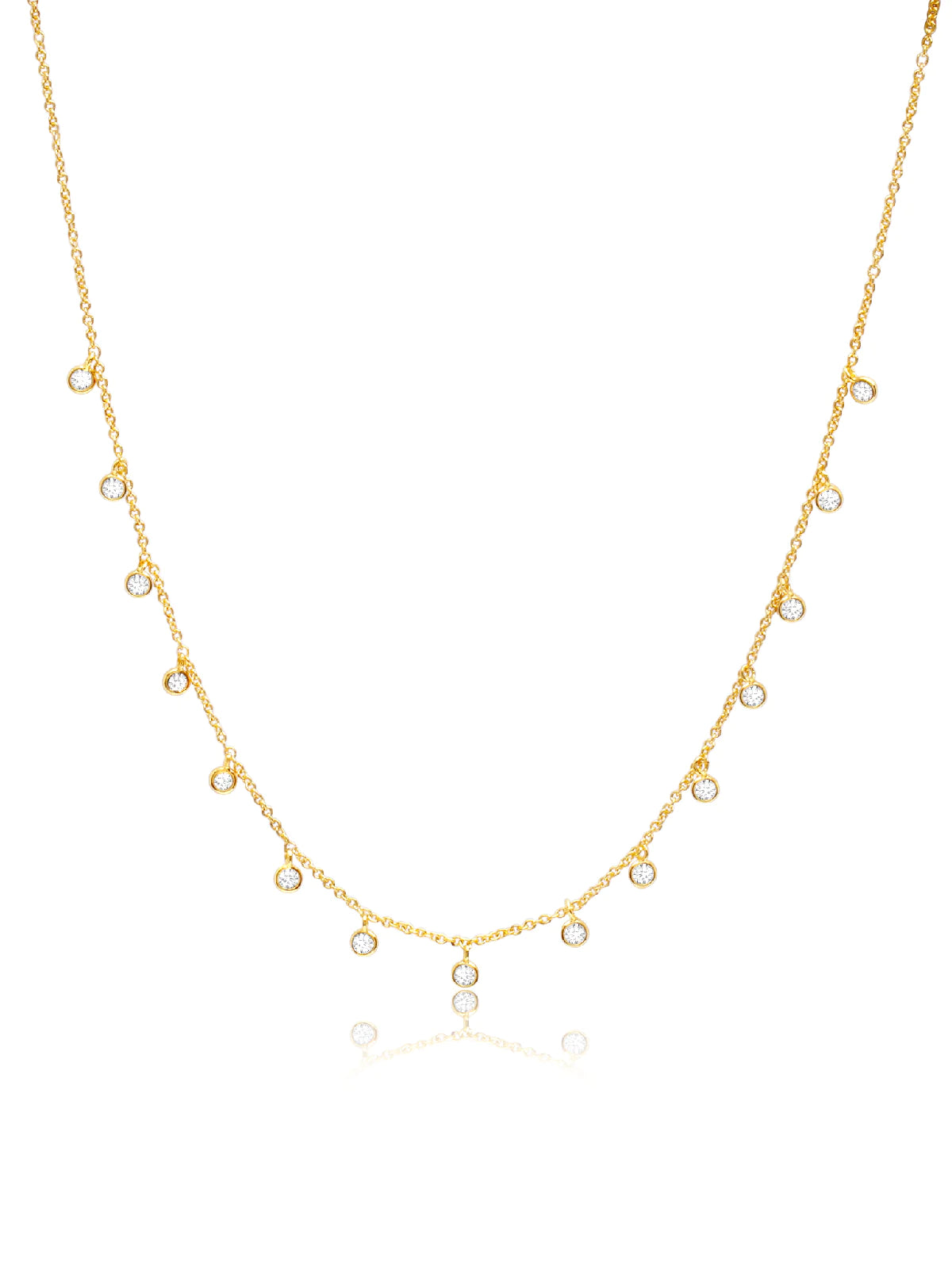 Bezel Charm Necklace Necklaces Crislu Jewelry   