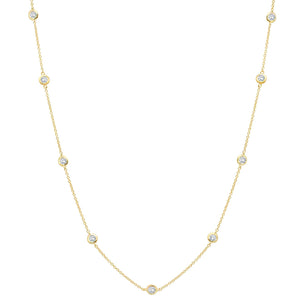 Bezel 16" Necklace Finished in 18kt Yellow Gold