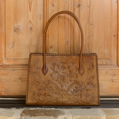 Alejandra Hand-Tooled Leather Purse Purse Hide and Chic Honey  