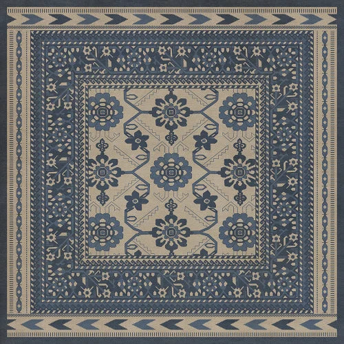 Vinyl Floor Mat - Persian Bazaar/Balouch/Ganjul Rectangle spicher and co Square: 36x36  
