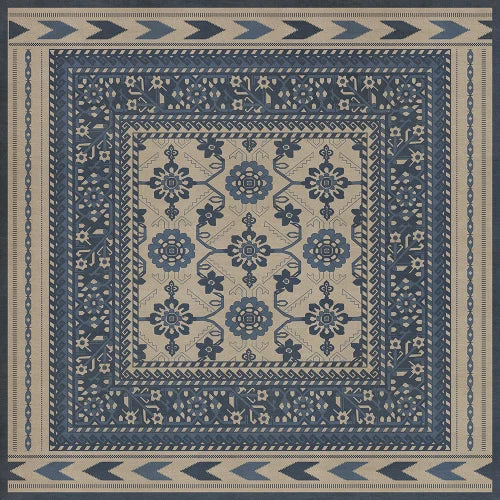 Vinyl Floor Mat - Persian Bazaar/Balouch/Ganjul Rectangle spicher and co Square: 48x48  