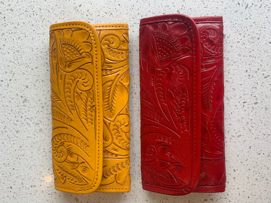 Pepita Hand-Tooled Leather Wallet Wallets Hide and Chic   