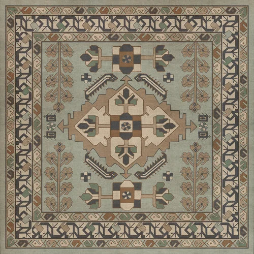 Vinyl Floor Mat - Persian Bazaar/Hamadan/Sadiq Rectangle spicher and co Square: 36x36  