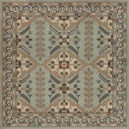 Vinyl Floor Mat - Persian Bazaar/Hamadan/Sadiq Rectangle spicher and co Square: 48x48  