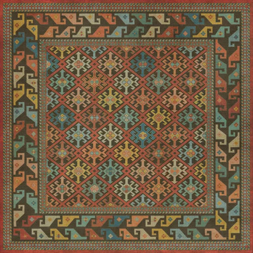 Vinyl Floor Mat - Persian Bazaar/Daghestan/Vedma Rectangle spicher and co Square: 60x60  