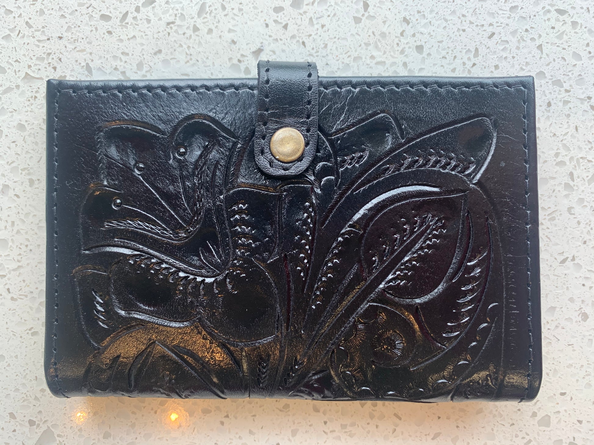 Hand-Tooled Leather Passport Cover/Wallet Wallets Hide and Chic   