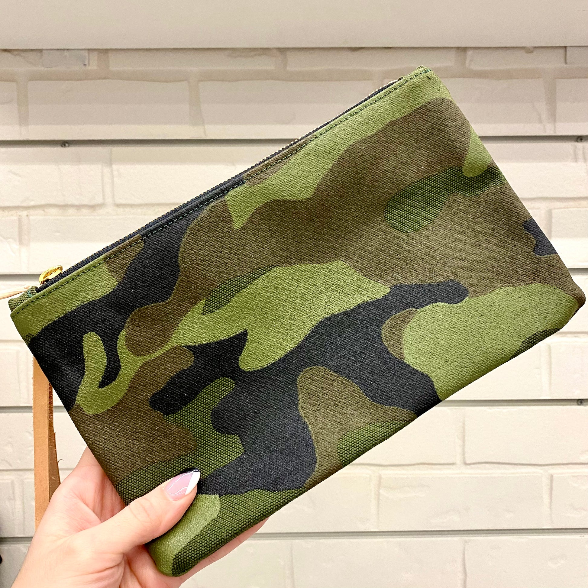 Blank Camo Canvas Large Zip Pouch Pouches/Small Bags Helene Thomas   