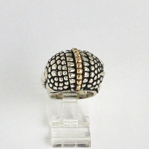 Silver and Gold Armadillo Ring
