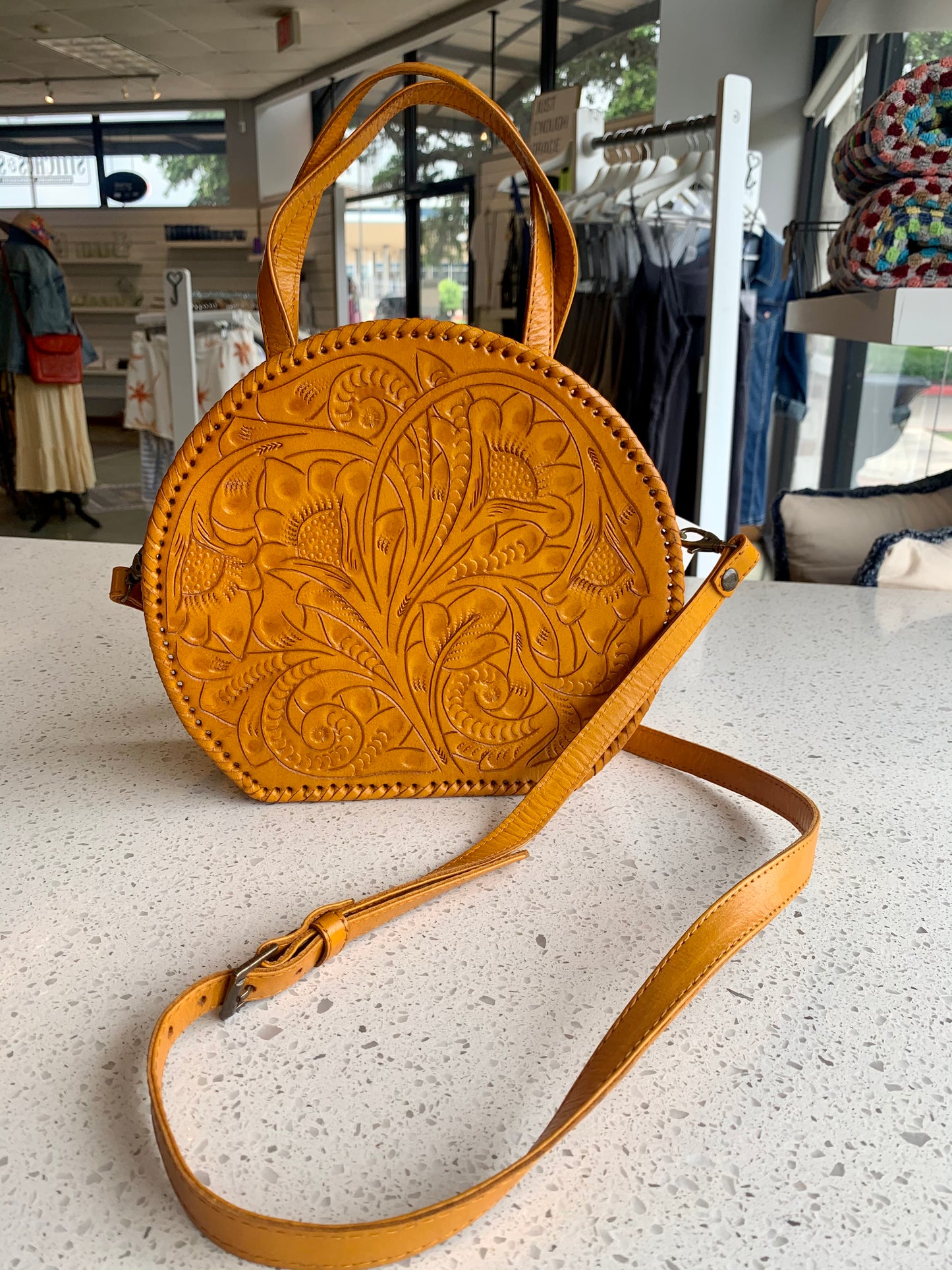 Luna Hand-Tooled Leather Crossbody Crossbodies Hide and Chic   