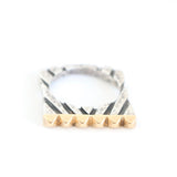 Six Point Gold Top Stacker Ring