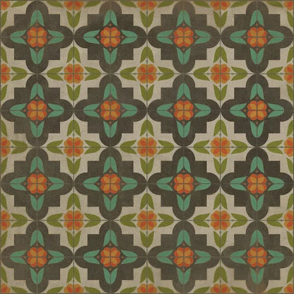 Vinyl Floor Mat - Pattern 33 Annas Garden Rectangle spicher and co Square: 36x36  