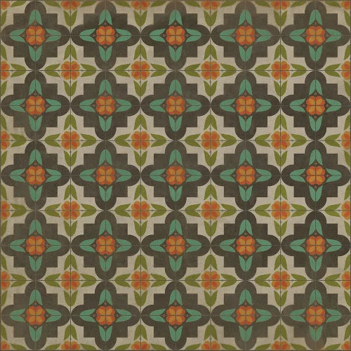 Vinyl Floor Mat - Pattern 33 Annas Garden Rectangle spicher and co Square: 60x60  