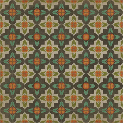 Vinyl Floor Mat - Pattern 33 Annas Garden Rectangle spicher and co Square: 60x60  