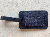 Hand-Tooled Leather Luggage Tag