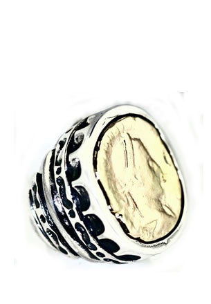 Roman Coin Ring Rings Dian Malouf Silver/Gold 5 (Allow 6-8 weeks) 