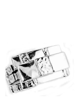 Oriental Stack Set Rings Dian Malouf All Silver 5 (Allow 6-8 weeks) 