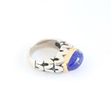 Small Blue Lapis Stone with Gold Bezel Ring