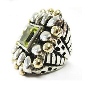 Silver & Gold with Gem Rings Dian Malouf   