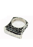 Wide Textured Bar Ring