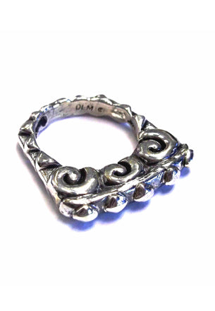 5 Box Top Stack Ring Rings Dian Malouf All Silver 5 (Allow 6-8 weeks) 