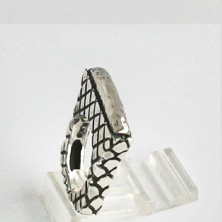 Thin Hammered Stack Ring Rings Dian Malouf All Silver 5 (Allow 6-8 weeks) 