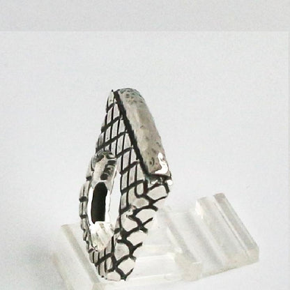Thin Hammered Stack Ring Rings Dian Malouf All Silver 5 (Allow 6-8 weeks) 