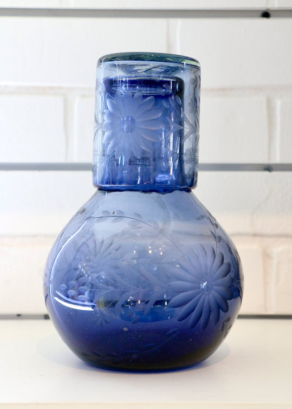 Mexico Condessa Bedside Glass Vase - French Blue Bedside Vases Rose Ann Hall Designs   