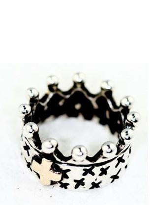 Crown Ring with Cross Rings Dian Malouf   