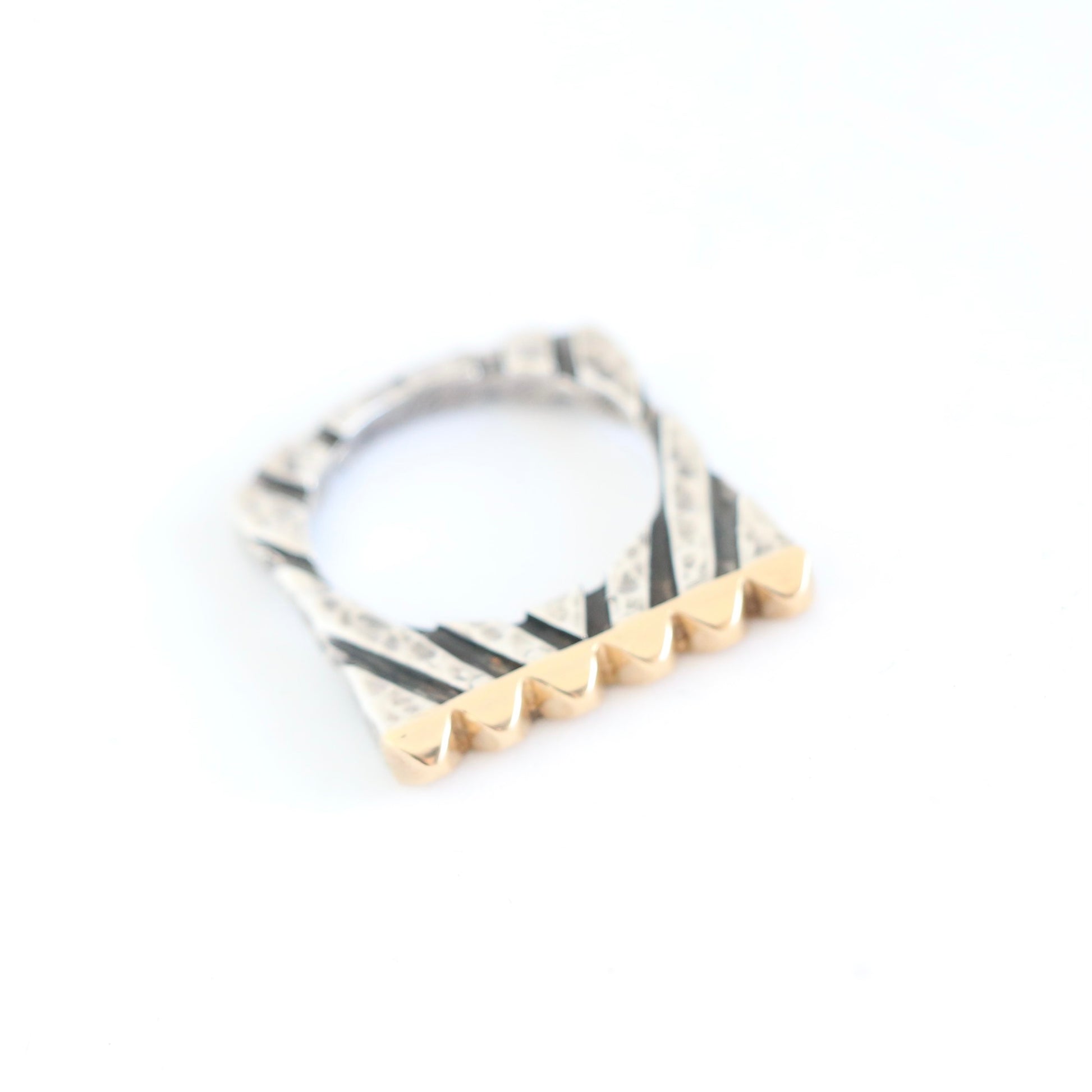 Six Point Gold Top Stacker Ring Rings Dian Malouf   