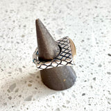Thin Hammered Stack Ring