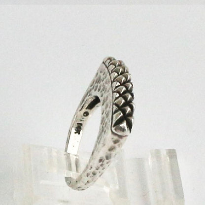 Hammered Shank with Quilted Top Stack Ring Rings Dian Malouf   