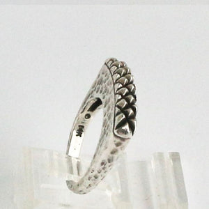 Hammered Shank with Quilted Top Stack Ring