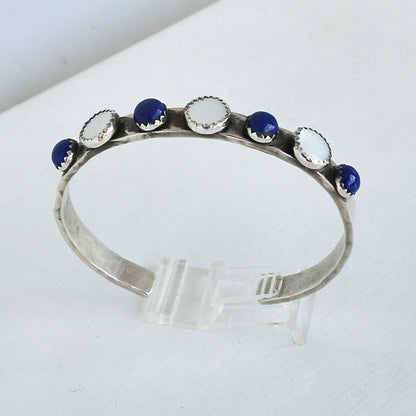 6mm Mother of Pearl and Lapis Cuff Cuffs Richard Schmidt   
