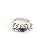 Black Onyx Braided Top Sterling Stacker Ring