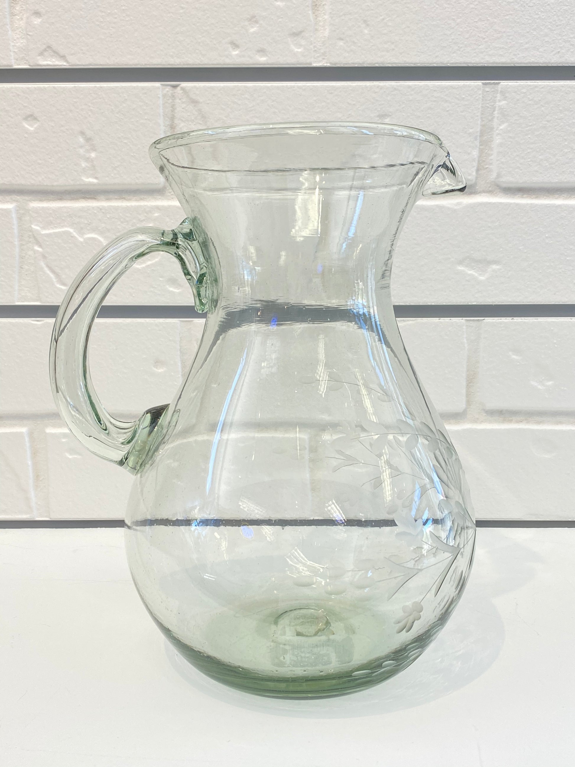 Mexico Condessa Pear-Shaped Glass Pitcher - Clear Pitchers Rose Ann Hall Designs   