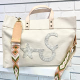 Large Cowhide Ranch Brand Cotton Canvas Tote