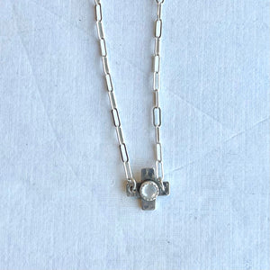 Dainty Kelly Cross with MOP Necklace