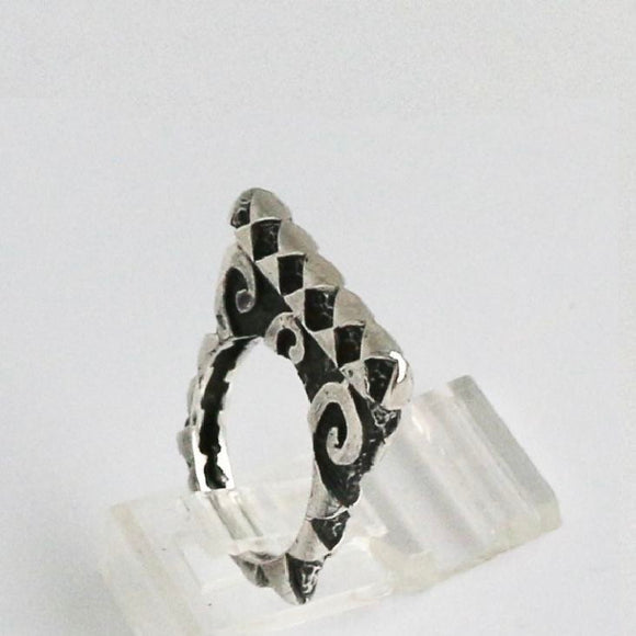 Swirl Hammered Stack Ring