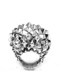 Large Silver Pineapple Top Ring