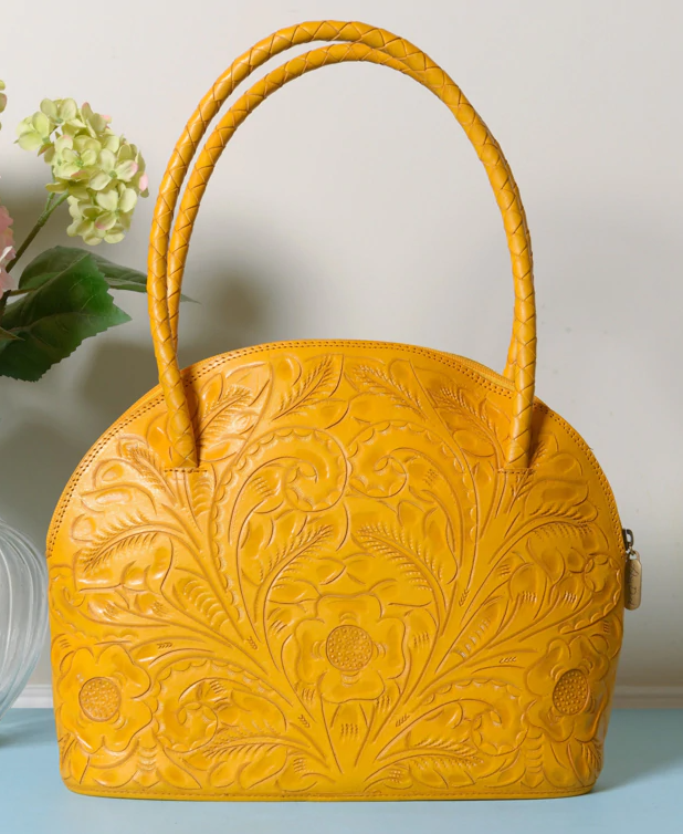Dorothea Hand-Tooled Leather Purse Purse Hide and Chic Yellow (In-stock!)  