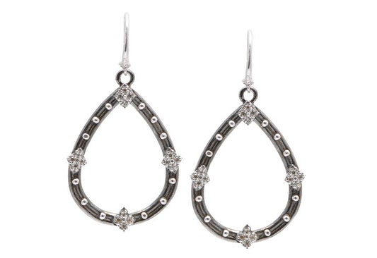 Open Pear Crivelli Drop Silver Earrings Earrings Armenta   