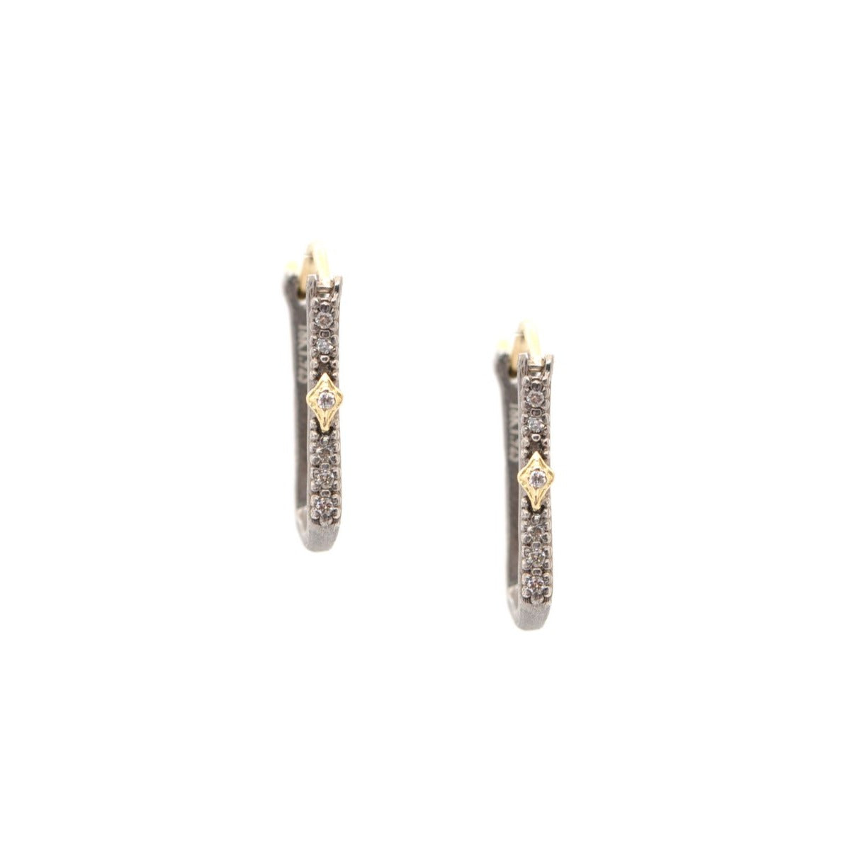 19mm Paper Clip Crivelli White & Champagne Diamonds Earrings Earrings Armenta   
